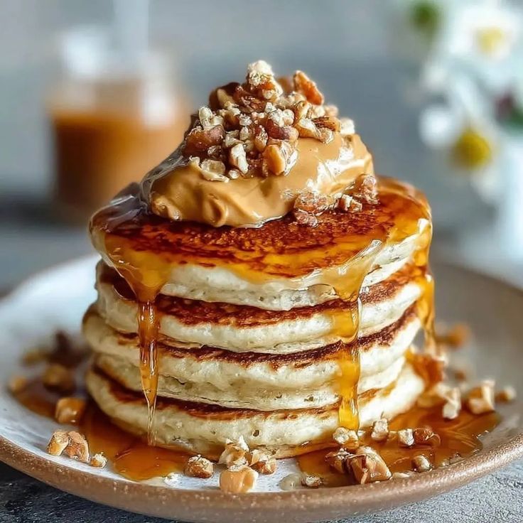 Pancake miel et fruits secs